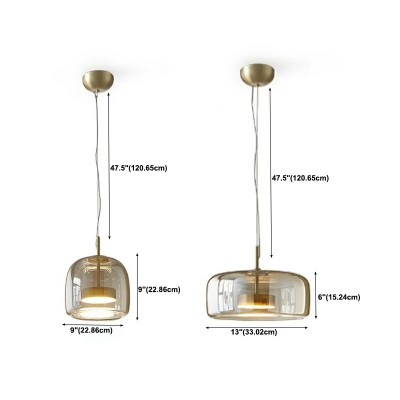 Drum Glass Vintage Hanging Pendant Lights Industrial Down Lighting for Bedroom
