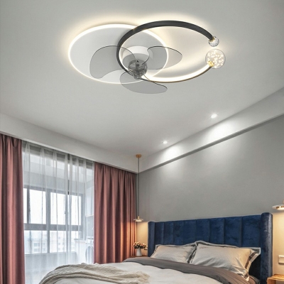 Flush Fan Light Kid's Room Style Acrylic Flush Mount Ceiling Fixture for Living Room