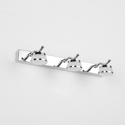 LED Crystal Strip Mirror Headlight Stainless Steel Nordic Strip Wall Light