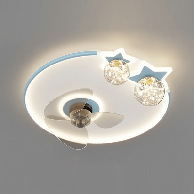 Modern LED Flushmount Fan Lighting Fixtures Children's Room Dining Room Flush Mount Fan Lighting