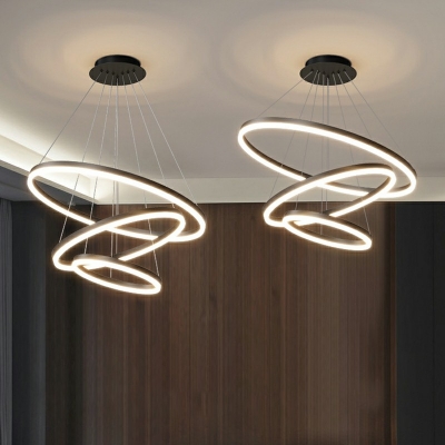 Modern Minimalist Atmosphere Ring Pendant Light Fixture Bedroom Dining Room Chandelier Lighting Fixtures