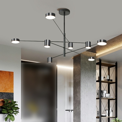 Postmodern Style Pendant Light  Metal Acrylic Cylinder Chandelier Light for Living Room