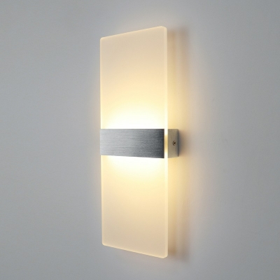 Rectangle Shade Sconce Light with Acrylic Shade Contemporary Wall Sconce for Bedroom