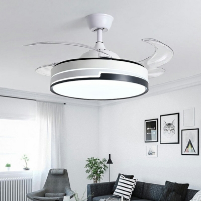 Semi Flush Modern Style Acrylic Semi Flush Fan Light for Living Room