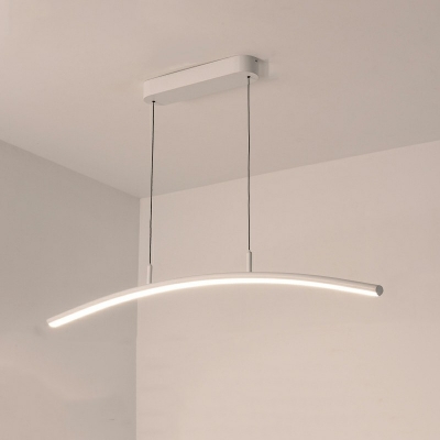 Straight Bar Island Light Fixture Metal LED Contemporary Pendant Light for Kitchen Island