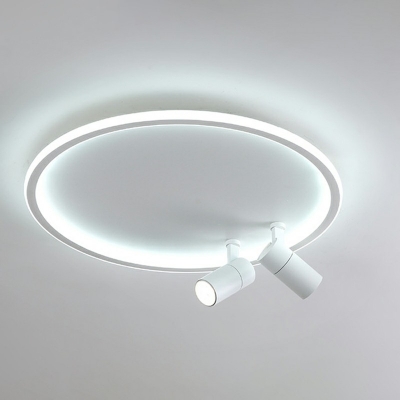 3 Light Contemporary Ceiling Light White Rubber Circle Ceiling Fixture