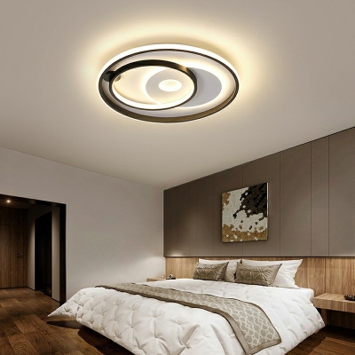 4 Light Contemporary Ceiling Light Rubber Black Ceiling Fixture for Bedroom