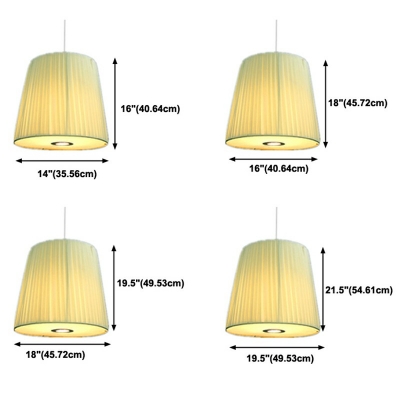 Contemporary Drum Pendant Light Fixture Silk Suspension Pendant Lighting