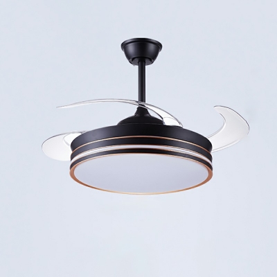 Contemporary Metal Ceiling Fan Light Bedroom Semi Flush Ceiling Lights