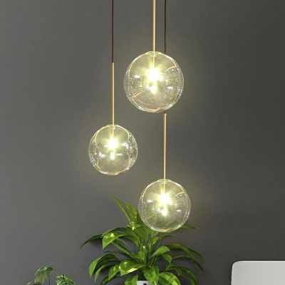 Globe Glass Down Lighting Pendant Modern Hanging Ceiling Light for Living Room
