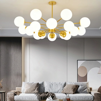 Orb Chandelier Light Fixtures Modern Style Glass 6-Lights Chandelier Light in Gold