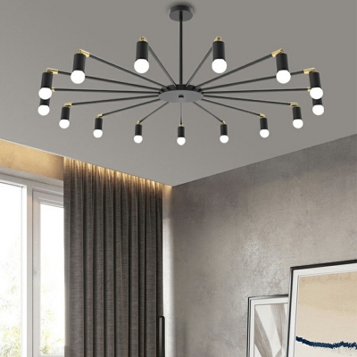 Postmodern Style Pendant Light Metal Cylinder Chandelier Light for Living Room