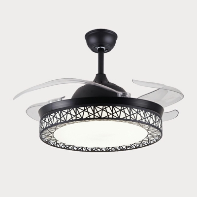 Semi Flush Mount Fan Light Contemporary Style Acrylic Semi Flush Fan Light for Living Room