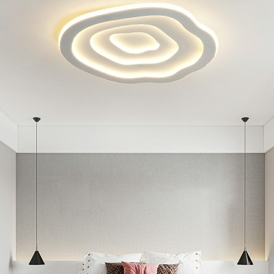 1 Light Contemporary Ceiling Light Circle Acrylic Ceiling Fixture in White