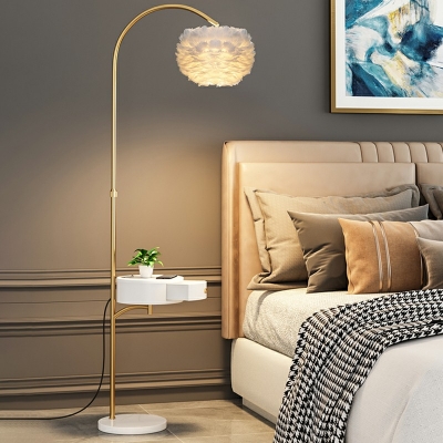 1-Light Floor Lights Contemporary Style Geometric Shape Metal Stand Up Lamps