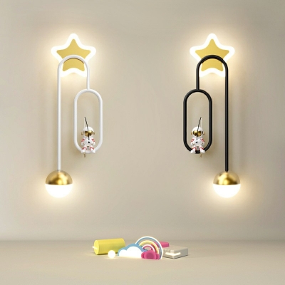 2-Light Sconce Lights Contemporary Style Circle Shape Metal Wall Mount Light