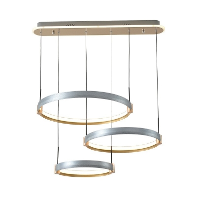 3-Light Hanging Lamps Modernist Style Circle Shape Metal Pendant Chandelier