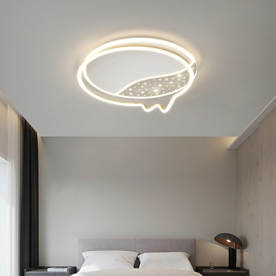Contemporary Metal Flush Mount Ceiling Light LED Light for Living Room