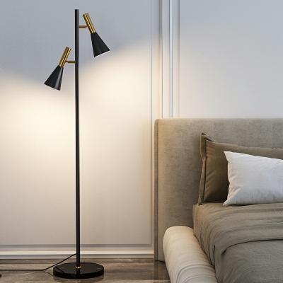 Contemporary Style Floor Lamp 2 Light Metal Floor Lamp for Bedroom