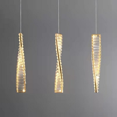 Crystal Linear Ceiling Suspension Lamp Modern Minimalism Pendant Ceiling Lights for Bedroom