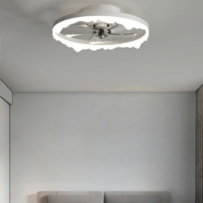 Flush Fan Light Kid's Room Style Acrylic Flush Mount Ceiling Light for Living Room