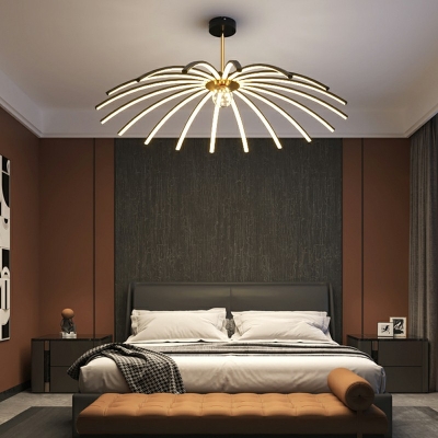 Linear Shape Chandelier Lighting Fixtures LED Hanging Pendant Lights for Dining Room