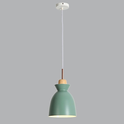 Milk Can Pendant Lighting Modern Style Metal 1-Light Hanging Ceiling Light in Grey