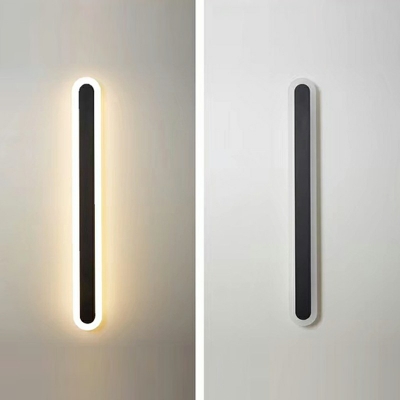 Modern Style Metal Wall Mounted Lighting Linear 1-Light Wall Sconces in Black