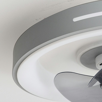 Simple Flush Mount Fan Lighting LED Modern Flush Mount Ceiling Fan for Bedroom