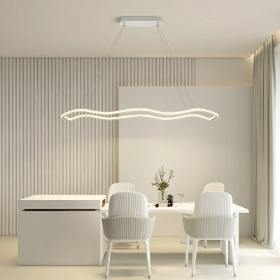 Wave-Shape Chandelier Light Fixture Metal LED 39.4