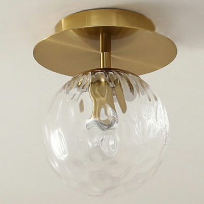 1 Light Contemporary Ceiling Light Globe Glass Ceiling Fixture