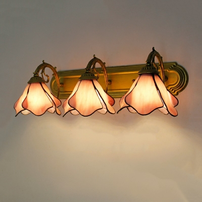 2-Light Sconce Lights Tiffany Style Bell Shape Metal Wall Mounted Light