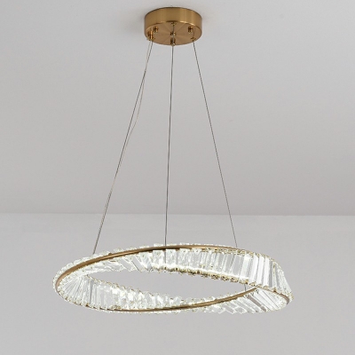 Contemporary Crystal Chandelier Lamp Ring Shaped Chandelier Light