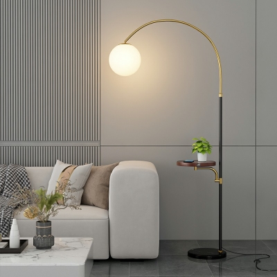 Contemporary Metallic Floor Lamp for Living Room and Dining Room