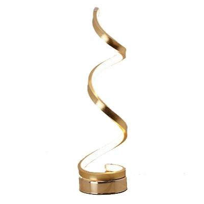 Contemporary Spiral Table Lamp 1 Light Metal Table Lamp for Bedroom