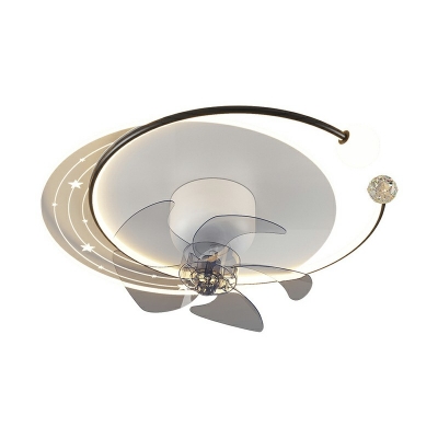 Flush Ceiling Fan Light Kid's Room Style Acrylic Flush Fan Light for Living Room