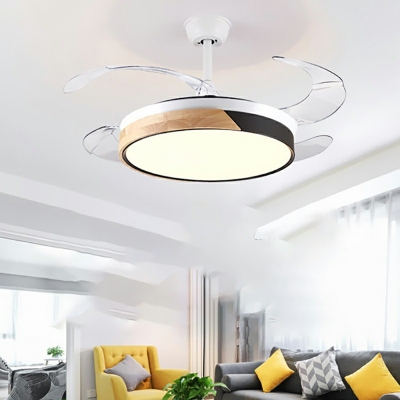 Led Flush Fan Light Contemporary Style Acrylic Semi Flush Fan Light for Living Room