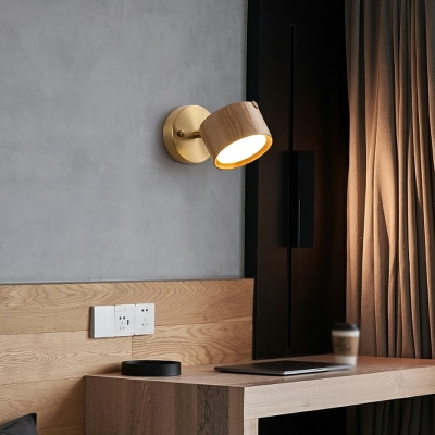 Macaron Geometric Wall Mounted Light Fixture Wood Wall Light Sconces