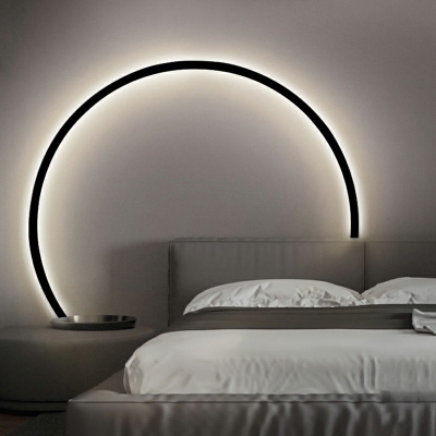 Silicone Lampshade Wall Light Sconce LED Circular Aluminum Contemporary Sconce Light