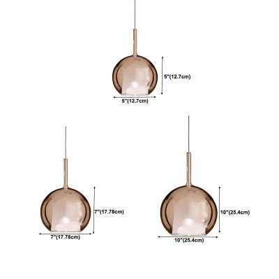 Single Head Hanging Ceiling Lights Creative Ball Glass Head Fixtures