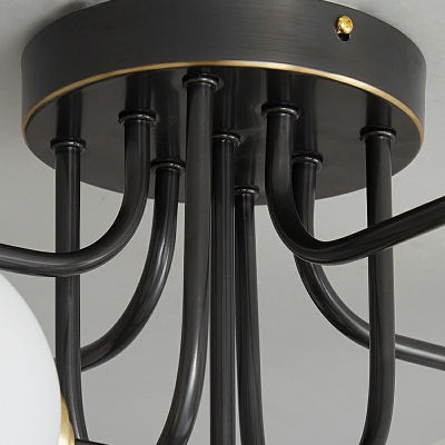 Sputnik Semi Flush Mount with Sphere Glass Shade Modern Semi Flush Ceiling Light