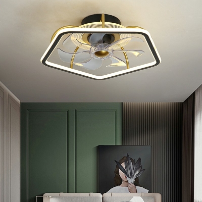 Ultra Thin Flush Mount Ceiling Fan Children's Bedroom LED Fan Lighting
