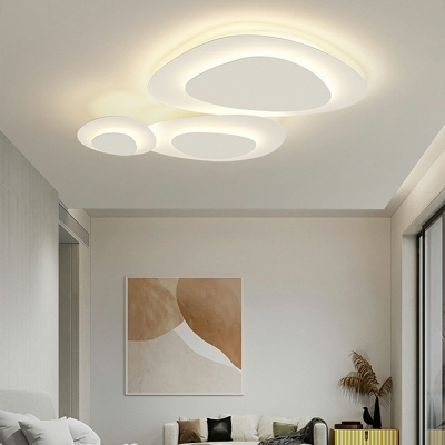 White Contemporary Ceiling Light Metal Ceiling Fixture for Living Room