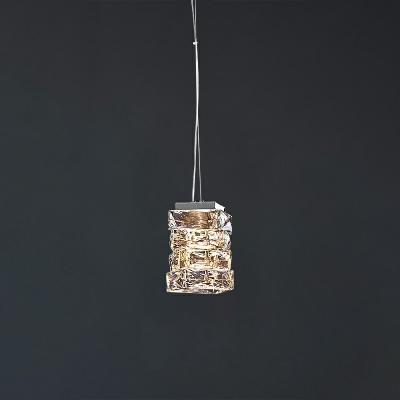 1-Light Suspension Pendant Contemporary Style Rectangle Shape Metal Hanging Lights