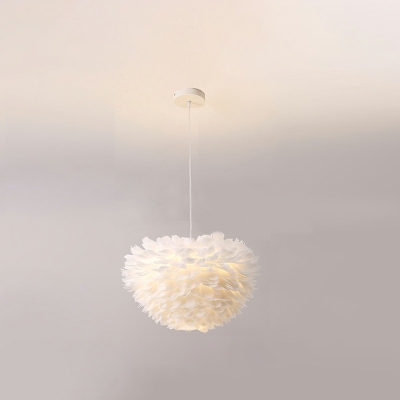 Contemporary E27 Chandelier Lights Feather Bedroom Chandelier