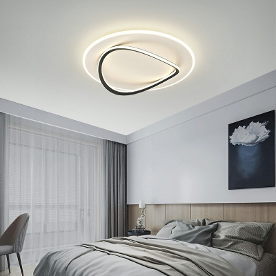 Contemporary Irregular Ring Flush Mount Light Fixtures Metal Led Flush Light for Bedroom