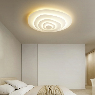 Contemporary Style Ceiling Light White Metal Ceiling Fixture for Living Room