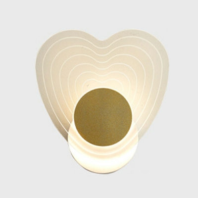 Golden Metal Sconce Light Fixture with Acrylic Shade Wall Mounted Lighting