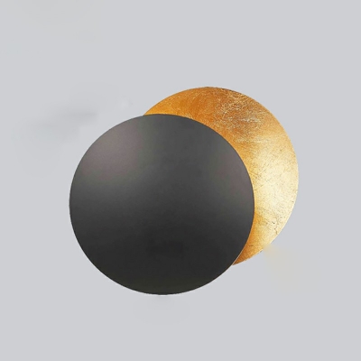 Metal Circular Sconce Light Fixture Modern Style 1 Light Sconce Light in Black