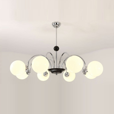 Modern Chandelier Lights with White Glass Shade 7.9